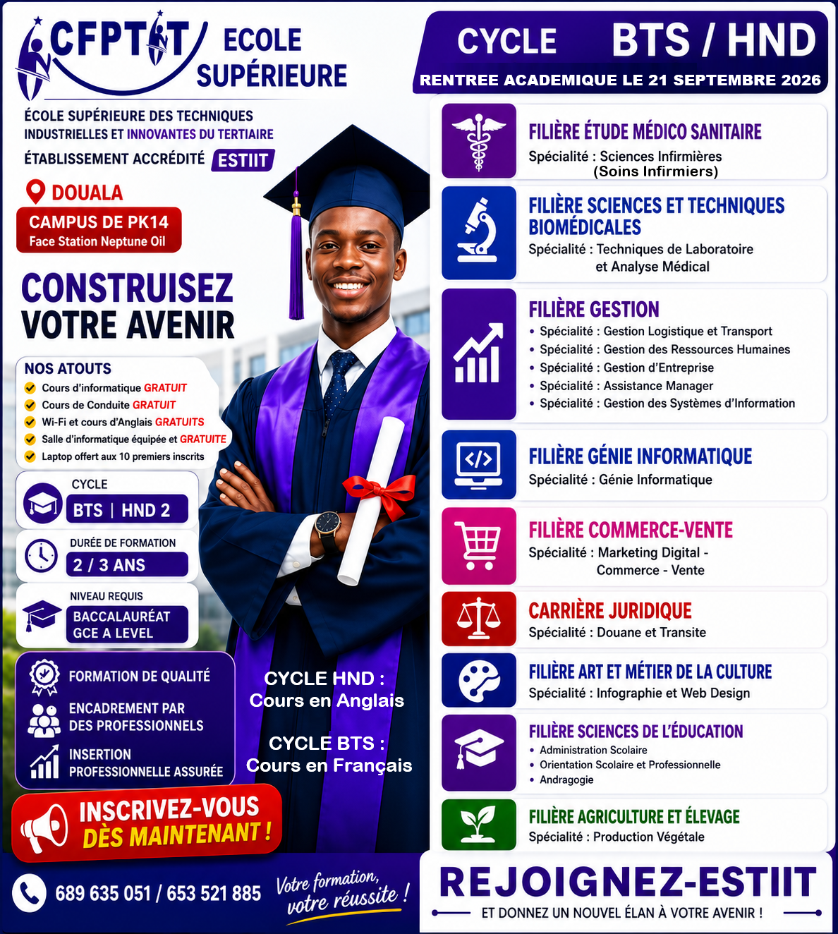Programmes ESTIIT — cycles BTS / HND